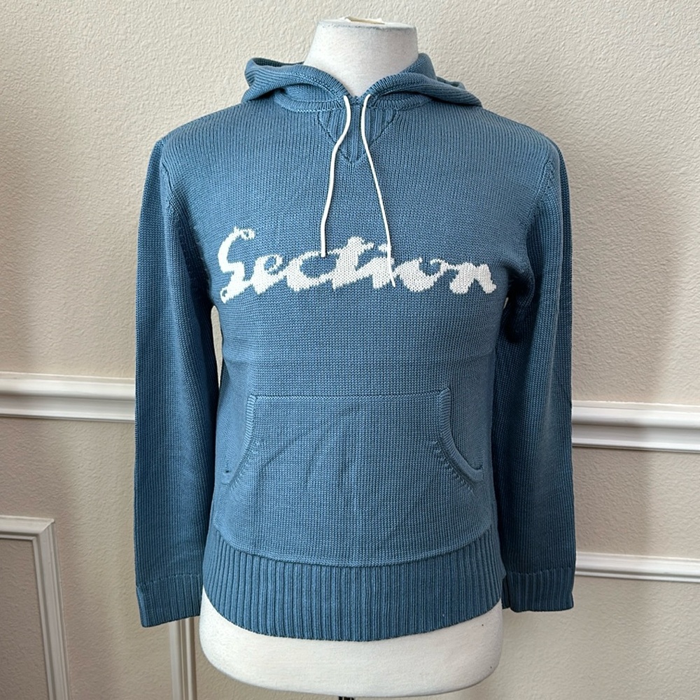 Spyder’s SECTION HOODED SWEATER - Blue/ white